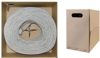 Cable, Cat-6, 4pr,24awg UTP Plenum, White 1,000 ft in a box - GTSI