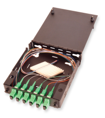 Enclosure, Fiber Optic, Indoor Loaded. Wall Mount 12 SM Fusion Splice 