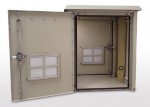 Enclosure, Outdoor, 30 X 25 x 25, front & rear doors, powder coat .125 alum 