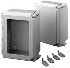 Enclosure, Wall Mount, 14" x 12" x 8", Fiberglass, Type 4X, NEMA 4, Continuous Hinge, Quick Release 