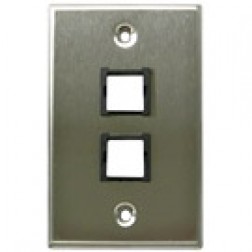 Faceplate, 2-Port, Single Gang, Stainless Steel 