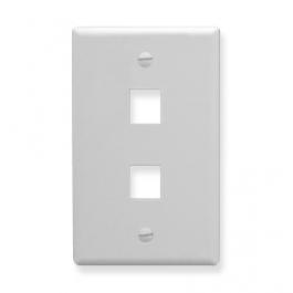 Faceplate, 2-port, Keystone, White, ICC 
