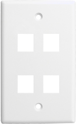 Faceplate 4 Port Single Gang White 