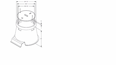 Handhole, FRP, 38x00x42, Round, Fiberglass / Polymer Concrete Assembly 