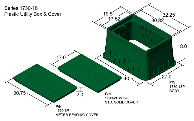 Handhole, HDPE, 17x30x18, with blank one-piece lid, 5K Rated, Open Bottom 