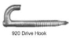 Hook, Drive, 7/16" X 4-3/4".  25/pkg - 920-stk