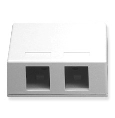Jack, Surface Mount, 2-port, White, Mounting by adhesvie, screws, magnets 