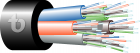 Teldor 144-Fiber Loose Tube Gel-Free Single Jacket Fiber Optic Cable  