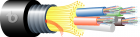 Teldor 48-Fiber Loose Tube Gel-Free Single Jacket Single Armor Fiber Optic Cable 