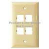 Faceplate, 4-Port, Single Gang, Smooth, Electric Ivory 