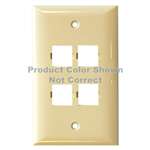 Faceplate, 4-Port, Single Gang, Smooth, White 