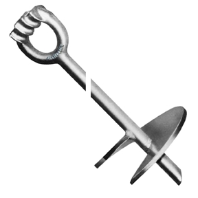 Anchor, Screw, triple eye, 4" helix, no wrench