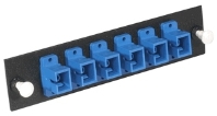 Panel, Adapter, 6-Port, SC, Zirconia Insert, Multimode/Singlemode, Blue