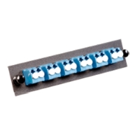 Panel, Adapter, with 6 Duplex LC Adapters, Single Mode, Black