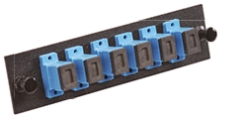 Panel, Adapter, Loaded with 6 Duplex SC/UPC Adapters, Single Mode, Black