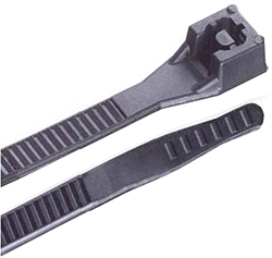 Cable Tie, 8" Black, 120-lb Rated, 100-pkg